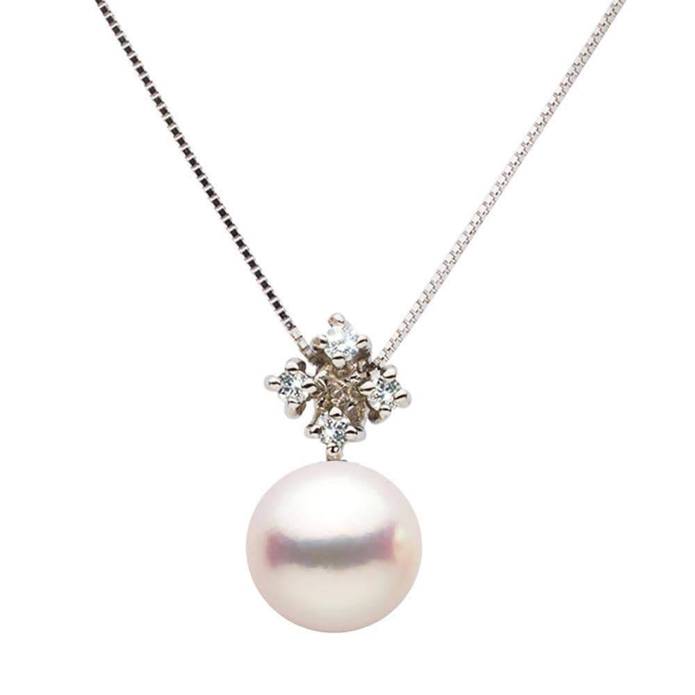 White Akoya Pearl and Diamond Elsa Pendant: White Akoya Pearl and Diamond Elsa Pendant Chain NOT included 14K Rose Gold / 8.0-8.5mm