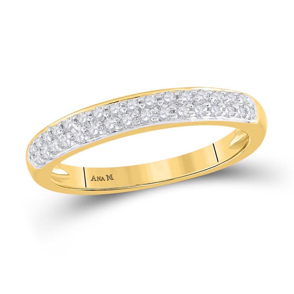 14kt Yellow Gold Womens Round Pave-set Diamond Double: 14kt Yellow Gold Womens Round Pave-set Diamond Double Row Wedding Band 1/4 Cttw Manufacturer's Ref. No.: 53756 Manufacturer's Suggested Retail Price: $ 1760.00