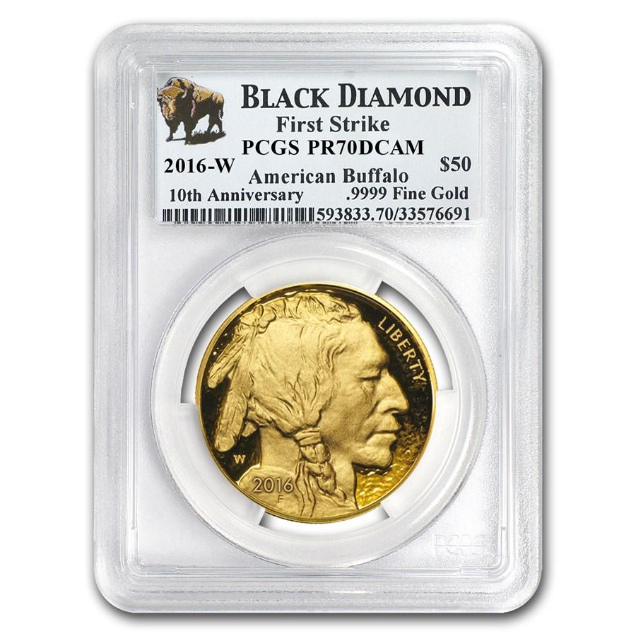 2016-W 1 oz Proof Gold Buffalo PR-70 PCGS (FS, Black: 2016-W 1 oz Proof Gold Buffalo PR-70 PCGS (FS, Black Diamond) Your winning item will match the quality of the product shown. Dates will be according to listing, may or may not vary.