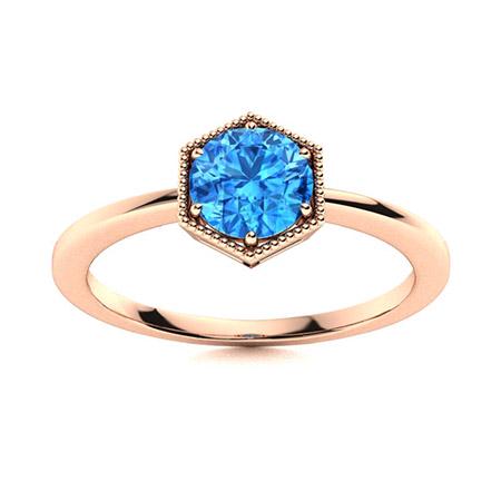Natural 1.05 CTW Topaz Solitaire Ring 14K Rose Gold: Natural 1.05 CTW Topaz Solitaire Ring 14K Rose Gold Manufacturer's Suggested Retail Price: $1350.00 Center Stone: 1 Topaz @ 1.05 ctw Center Stone Color: Blue Center Stone Clarity: AAAA Center Stone Sh
