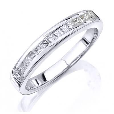 Natural 0.77 CTW Princess Cut Diamond Wedding Ring 14KT: Natural 0.77 CTW Princess Cut Diamond Wedding Ring 14KT White Gold Manufacturer's Suggested Retail Price: $ 1400.00 Center Stone Type: Diamond Center Stone QTY: 15 Center Stone CTW: 0.77 Center Stone