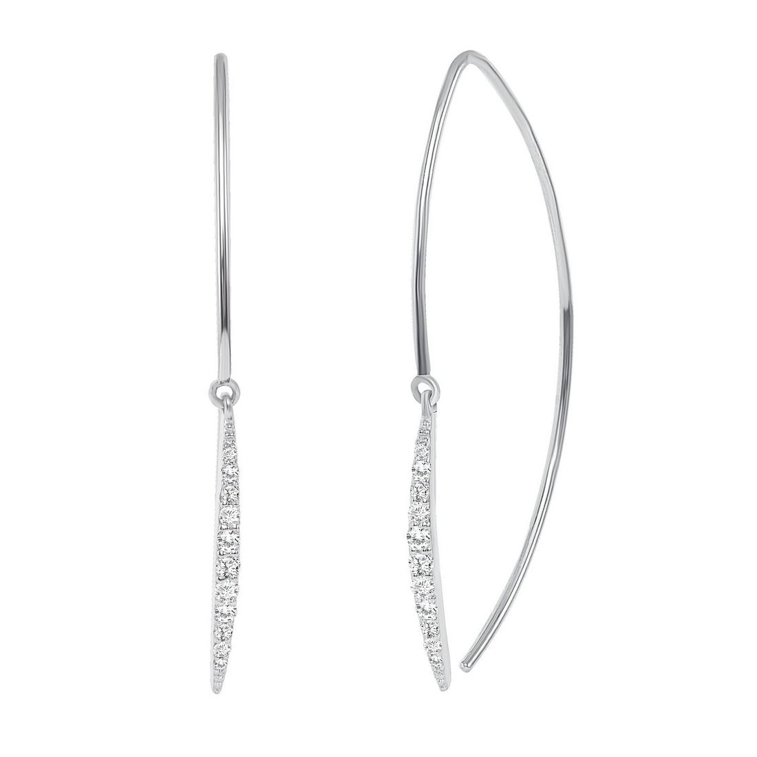 Natural 0.17 CTW Diamond Hoop Earrings 14KT White Gold: Natural 0.17 CTW Diamond Hoop Earrings 14KT White Gold Manufacturer's Suggested Retail Price: $ 800.00 Center Stone Type: Diamond Center Stone QTY: 20 Center Stone CTW: 0.17 Center Stone Color: J Cent