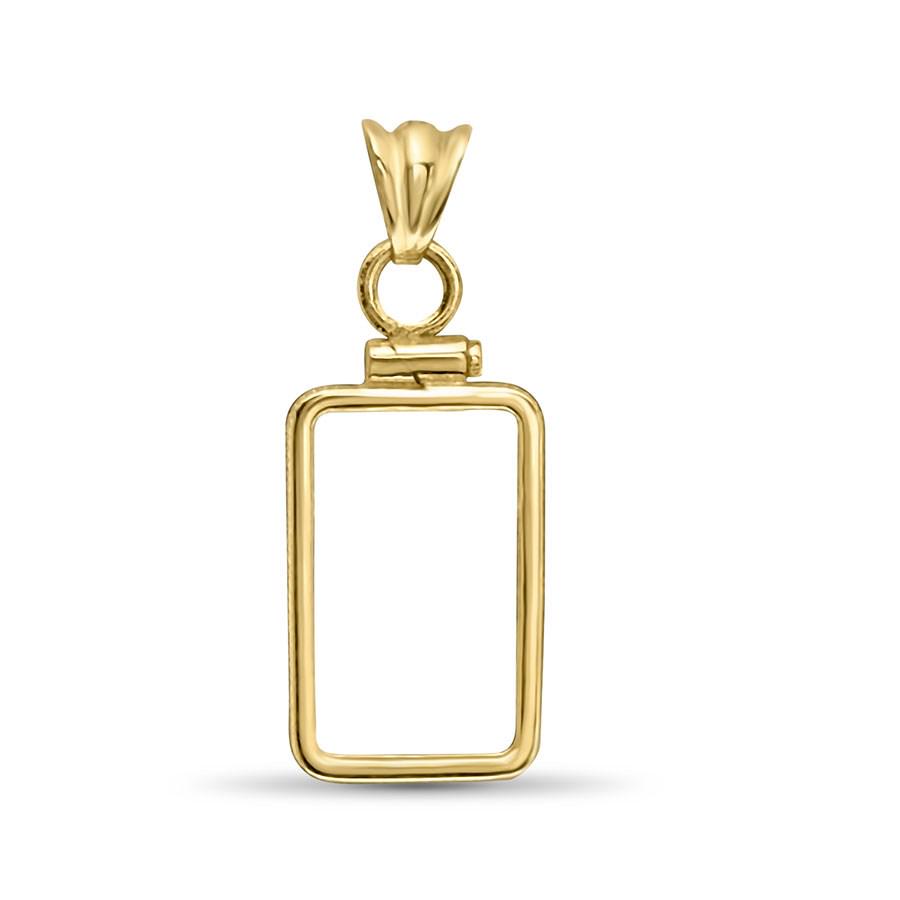 14K Gold Prong Screw-top Bezel (2.5 gram Gold Bar) PAMP: One piece 14K Gold Prong Screw-top Bezel (2.5 gram Gold Bar) PAMP Suisse This beautiful bezel is designed to fit the PAMP Suisse bars. This bezel will not fit the Lunar bars. SKU: RB210854