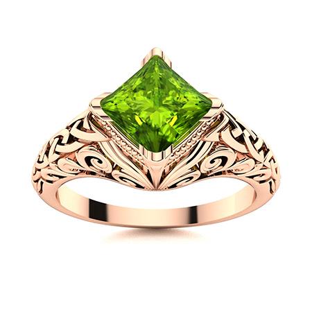 Natural 0.45 CTW Peridot Solitaire Ring 14K Rose Gold: Natural 0.45 CTW Peridot Solitaire Ring 14K Rose Gold Manufacturer's Suggested Retail Price: $2010.00 Center Stone: 1 Peridot @ 0.45 ctw Center Stone Color: Green Center Stone Clarity: AAAA Center Sto