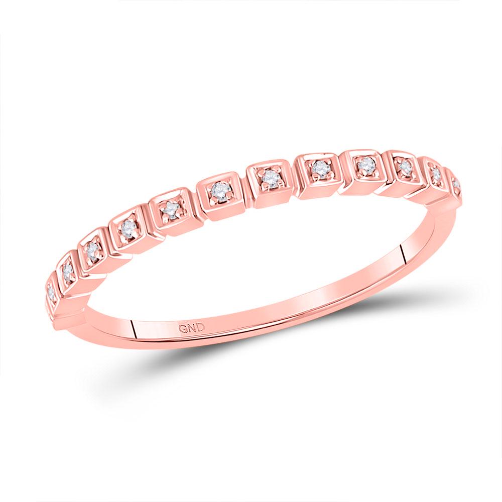 Diamond Stackable Band Ring 1/20 Cttw 10kt Rose Gold: 10kt Rose Gold Womens Round Diamond Stackable Band Ring 1/20 Cttw SKU: GD150561