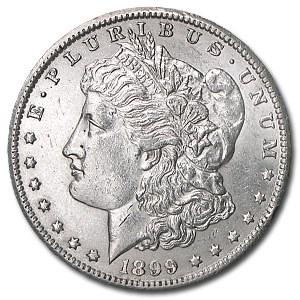 1899-O Morgan Dollar AU: One piece 1899-O Morgan Dollar AU George T. Morgan, at the time the assistant engraver to William Barber of the U.S. Mint, created a new design for the U.S. Silver dollars to be put into production in