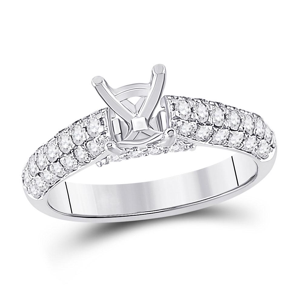 Diamond Semi-Mount Setting Bridal Wedding Engagement: 14kt White Gold Womens Round Diamond Semi-Mount Setting Bridal Wedding Engagement Ring SKU: GD152729