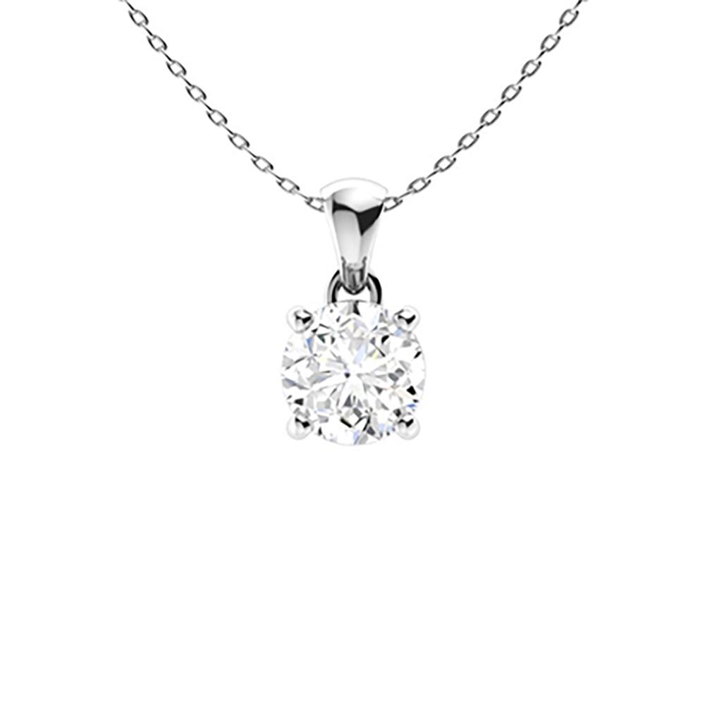 0.48 ctw Moissanite Necklace 18K White Gold: 0.48 ctw Moissanite Necklace 18K White Gold Manufacturer's Suggested Retail Price: $ 2340.00 Main Stone Type: 1 Moissanite @ 0.48 ctw Main Stone Color: DEF Main Stone Clarity: Super Supreme Metal Type