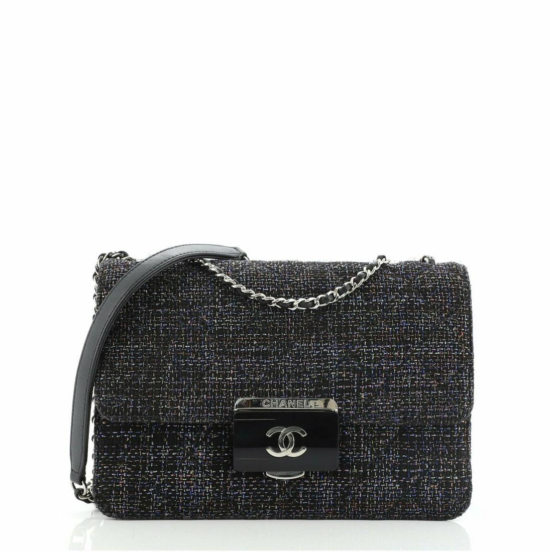 Chanel Beauty Lock Flap Bag Quilted Tweed Small: Condition: Pre-owned: An item that has been used or worn previously. See the Consignor’s listing for full details and description of any imperfections. Brand: Chanel Color: Black, Multicolor Materia