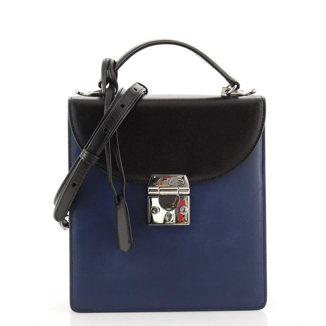 Mark Cross Uptown Top Handle Bag Leather: Mark Cross Uptown Top Handle Bag Leather Condition: Pre-owned - Good Creasing, moderate wear and scuffs on exterior, handle and underneath flap, wear, scuffs and creasing on strap. Indentations and sc