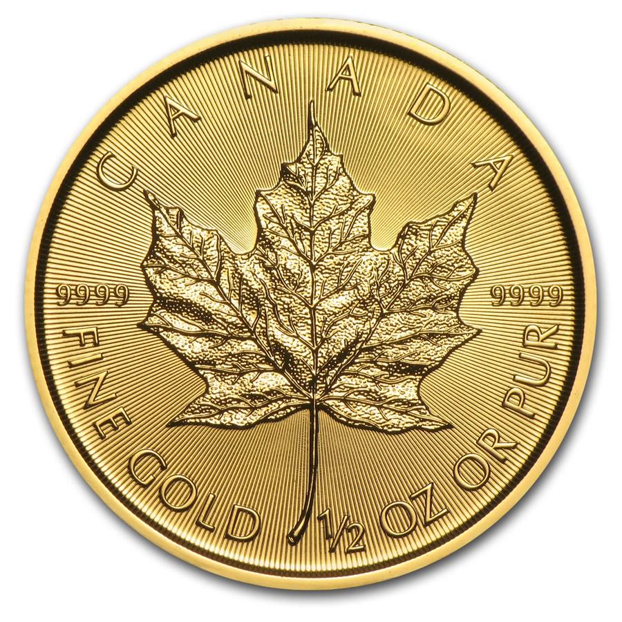 2017 Canada 1/2 oz Gold Maple Leaf BU: 2017 Canada 1/2 oz Gold Maple Leaf BU SKU: RBJ102788 Year: 2017 Grade: Brilliant Unc Grade Service: None Denomination: $20 Mint Mark: RCM (Not Shown) Metal Content: 0.5 troy oz