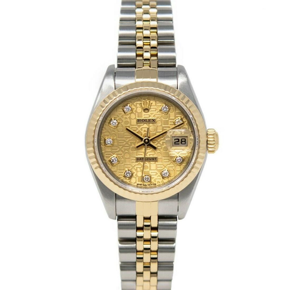 Rolex Lady-Datejust 26 Gold & Steel 69173 Watch -: Rolex Lady-Datejust 26 Gold & Steel 69173 Watch - Champagne Jubilee Diamond Condition: Pre-owned: An item that has been used previously. The item may have some signs of cosmetic wear, but is fully ope