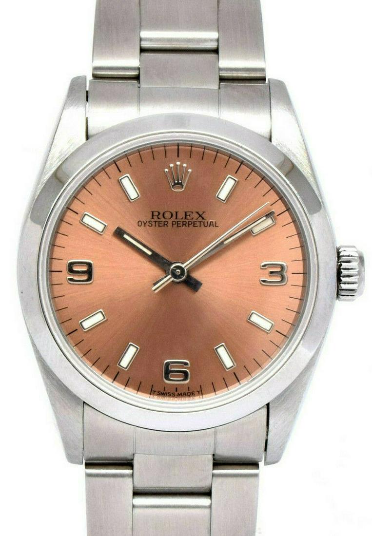 Pre-Owned Rolex Oyster Perpetual Steel Rose Dial 31Mm: Pre-Owned Rolex Oyster Perpetual Steel Rose Dial 31Mm Ladies Watch Box/Papers T 67480 Condition: Pre-owned: An item that has been used previously. The item may have some signs of cosmetic wear, but is