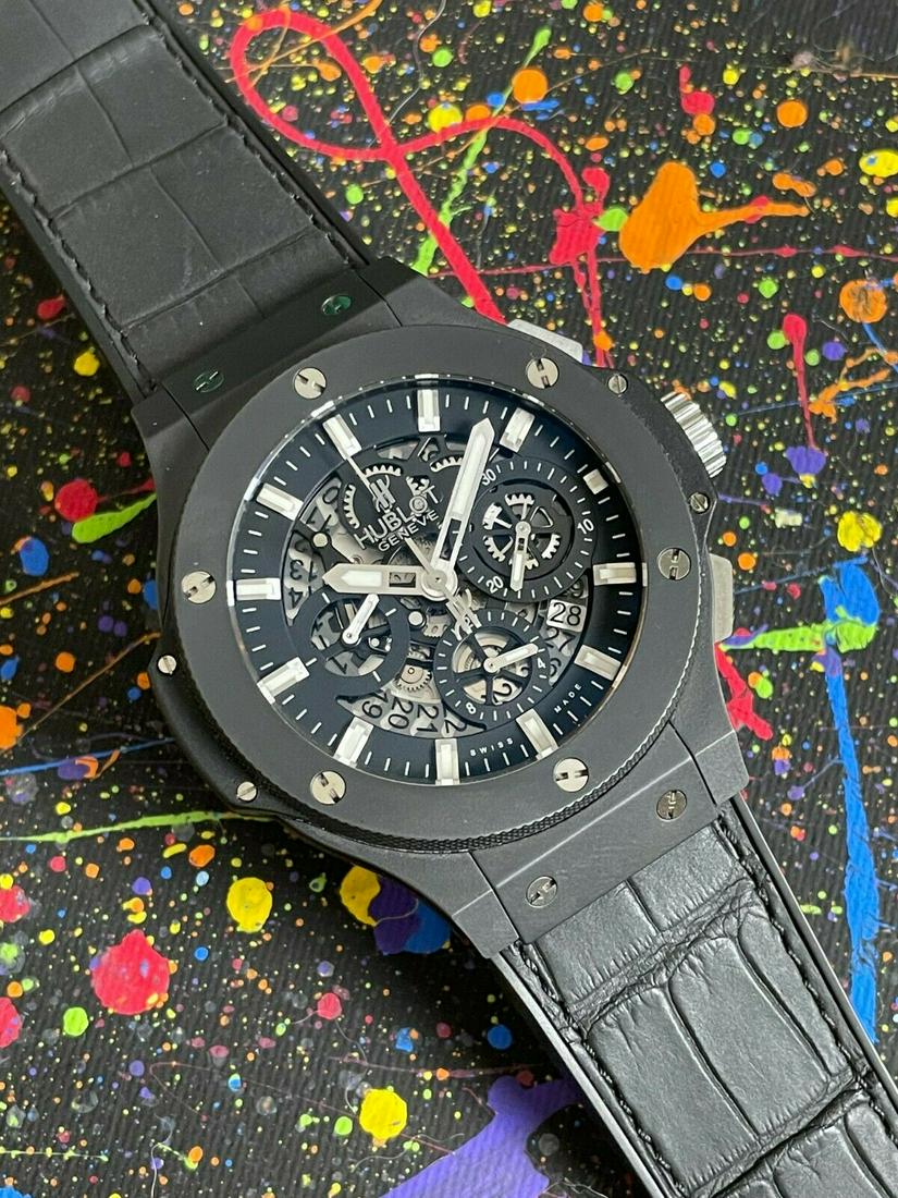 Hublot Big Bang Aero Bang Black Magic Ceramic 44mm: Hublot Big Bang Aero Bang Black Magic Ceramic 44mm 311.CI.1170.GR - MSRP $20,300 Condition: Pre-owned: An item that has been used previously. The item may have some signs of cosmetic wear, but is full