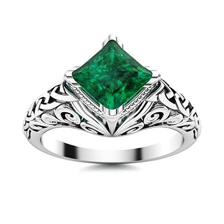 Natural 1.12 CTW Emerald Solitaire Ring 18K White Gold: Natural 1.12 CTW Emerald Solitaire Ring 18K White Gold Manufacturer's Suggested Retail Price: $8040.00 Center Stone: 1 Emerald @ 1.12 ctw Center Stone Color: Green Center Stone Clarity: AAAA Center St