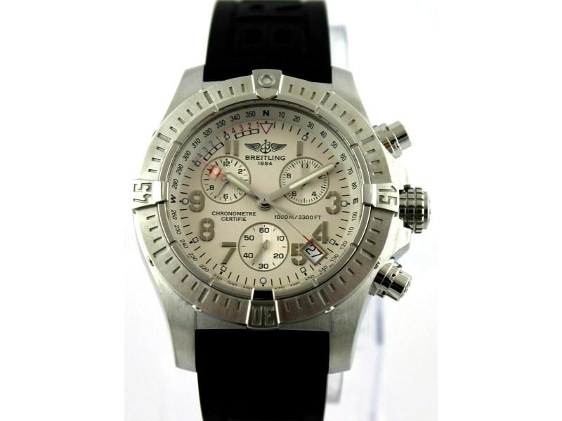 BREITLING SEAWOLF MENS A7339010 QUARTZ CHRONOGRAPH: BREITLING SEAWOLF MENS A7339010 QUARTZ CHRONOGRAPH SILVER BLACK RUBBER MEN WATCH SKU: RBJ224487321100-E Brand: Breitling Condition: Pre-Owned Model: BREITLING SEAWOLF Note: Please do not hesitate to a