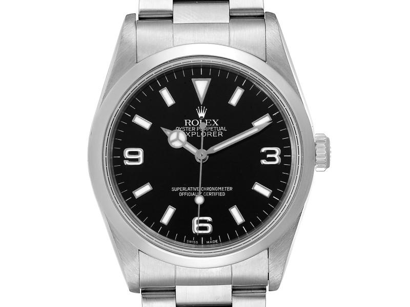Rolex Explorer I Black Dial Stainless Steel Mens Watch: Rolex Explorer I Black Dial Stainless Steel Mens Watch 14270 Rolex Explorer I Black Dial Stainless Steel Mens Watch 14270. Officiallycertified chronometer self-winding movement. Stainless steel case 3