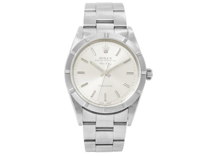 Rolex Air-King 14010M 34mm Mens Watch: Rolex Air-King 14010M 34mm Mens Watch Rolex 34mm Mens Watch Features:Brand: RolexGender: MensCase Material: Stainless SteelDial/Markers: Silver, SticksBezel Material: Stainless SteelBracelet Material: