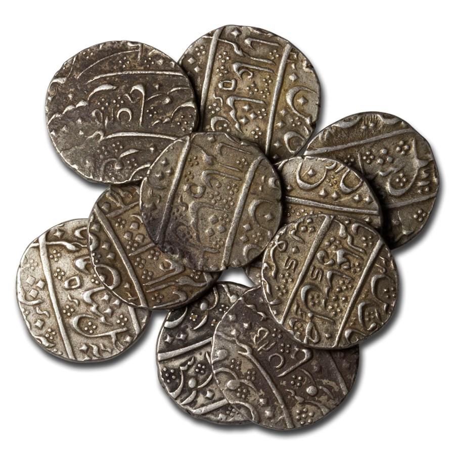 1764-1807 French India Silver Rupee Shah Alam II XF: 1764-1807 French India Silver Rupee Shah Alam II XF Product ID: RBJ216487 Year: 1764-1807 Grade: Extra Fine Grade Service: None Denomination: Rupee Mint Mark: Not Shown Metal Content: 0.3