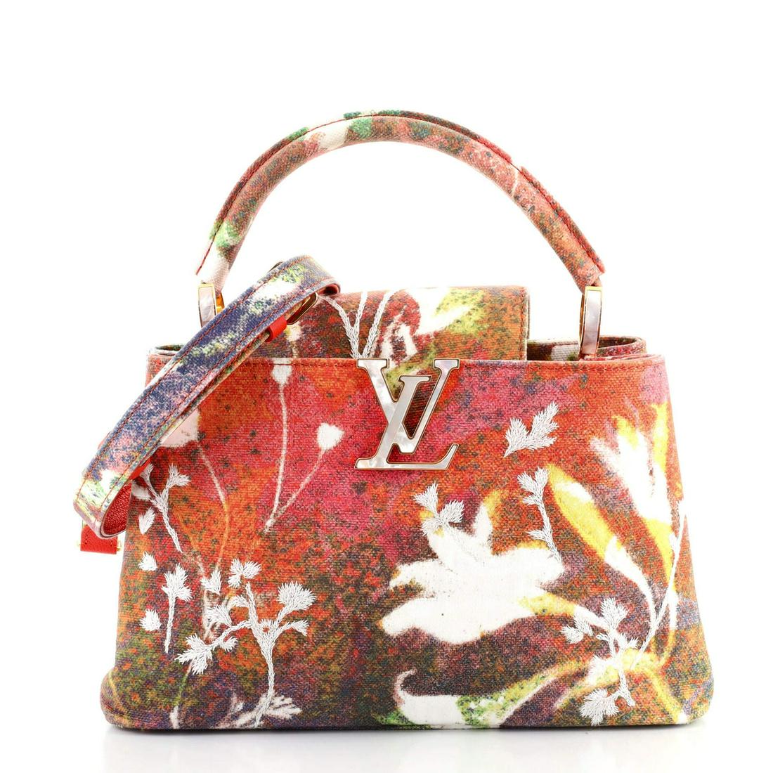 Louis Vuitton Sam Falls ArtyCapucines Bag Embroidered: Louis Vuitton Sam Falls ArtyCapucines Bag Embroidered Printed Canvas PM Exterior Color: Print, Multicolor Interior Color: Print Exterior Material: Canvas Plain Interior Material: Canvas Plain Hardware