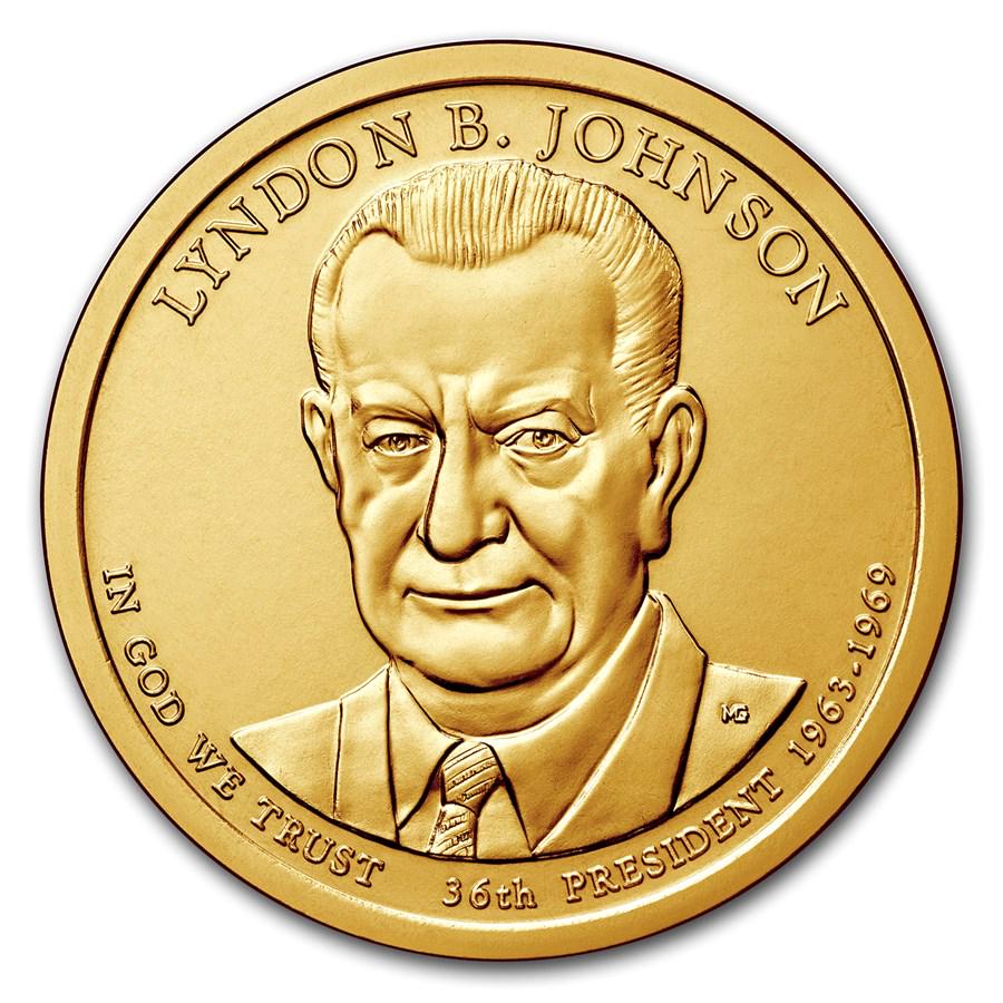 2015-P Lyndon Johnson Presidential Dollar BU: 2015-P Lyndon Johnson Presidential Dollar BU SKU: RBJ- 205943 Year: 2015 Grade: Brilliant Unc Grade Service: None Denomination: $1.00 Mint Mark: P - Philadelphia Metal Content: 0 troy oz Purit