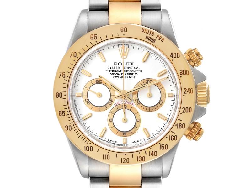 Rolex Daytona Steel Yellow Gold White Dial Mens Watch: Rolex Daytona Steel Yellow Gold White Dial Mens Watch SKU: RBJ-39092-34CB0 Brand: Rolex Condition: Pre-Owned MORE DETAILSRolex Daytona Steel Yellow Gold White Dial Mens Watch Officiallycertified chron