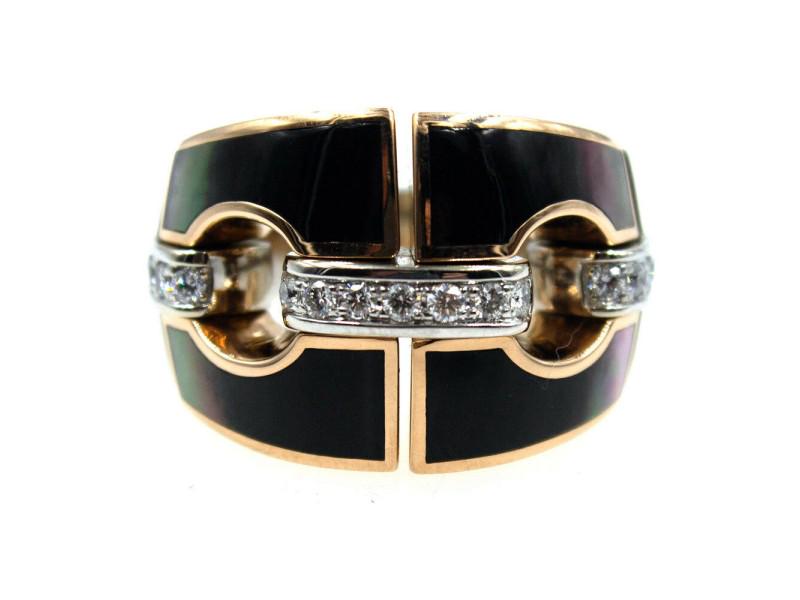 Chimento Noblesse Diamond Mother of Pearl 18 Karat White and Rose Gold Ring: Chimento Noblesse Diamond Mother of Pearl 18 Karat White and Rose Gold Ring SKU: RBJ123725582104E Brand: Chimento Condition: PreOwned Metal: White Gold Stone: Diamond Model: 123725582104E