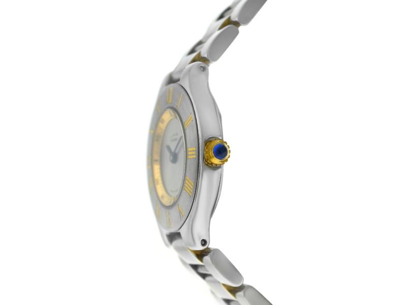 Cartier Must De Cartier 1340 Ladies Quartz 18K Gold Steel 28MM Watch: Cartier Must De Cartier 1340 Ladies Quartz 18K Gold Steel 28MM Watch Product Code: 175172875491-E Brand: Cartier Condition: Pre-Owned Model: Must de Cartier Condition: PRE-OWNED Item Specifics:Ban