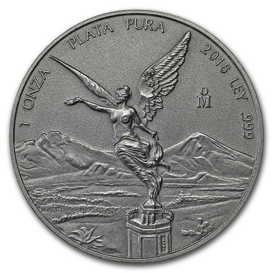 2018 Mexico 1 oz Silver Libertad Antiqued Finish: 2018 Mexico 1 oz Silver Libertad Antiqued Finish Product ID: RBJ180839 Year: 2018 Grade: Brilliant Unc Grade Service: None Denomination: 1 Onza Mint Mark: Mo - Mexico City Metal Content: