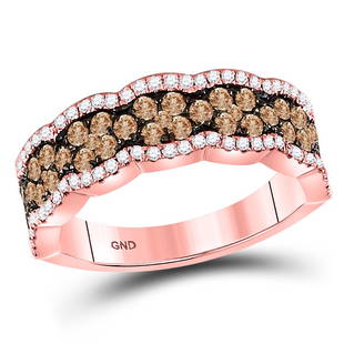 14kt Rose Gold Womens Round Brown Diamond Fashion Band Ring 1 Cttw: 14kt Rose Gold Womens Round Brown Diamond Fashion Band Ring 1 Cttw Metal Type14kt Rose Gold Item Number130002 StyleBandsRing SizeRing size selectableCarats Total Weight *1