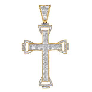 10kt Yellow Gold Mens Round Diamond Cross Charm Pendant 1 Cttw: 10kt Yellow Gold Mens Round Diamond Cross Charm Pendant 1 Cttw Metal Type10kt Yellow Gold Item Number58339 StyleCrossesCarats Total Weight *1 Ct.t.w.Primary Gem TypeDiamondPrimary Gem