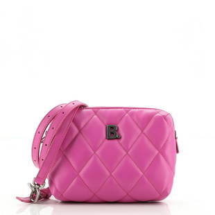 Balenciaga Touch B. Camera Bag Quilted Leather XS: Balenciaga Touch B. Camera Bag Quilted Leather XS Exterior Color: Pink Interior Color: Pink Exterior Material: Leather Interior Material: Leather Hardware Color: Gun Metal