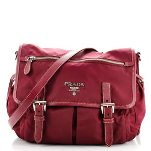 Prada Zip Buckle Messenger Bag Tessuto Medium: Prada Zip Buckle Messenger Bag Tessuto Medium RBJ no: HB.PR.ZBMB.TES.ME Item No: 131031/1 Brand Code: 31 4 SIZE AND FIT: 10.5"W x 10"H x 4.5"D, 10-20" strap drop Exterior Color: Red