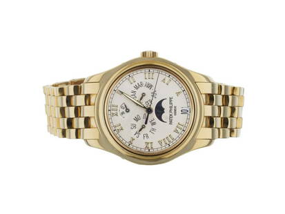 Patek Philippe Complication Annual Calendar Yellow Gold On Bracelet: Patek Philippe Complication Annual Calendar Yellow Gold On Bracelet SKU: RBJ304383449620-E Brand: Patek Philippe Condition: Pre-Owned Model: Patek Philippe Note: All Sales are final.