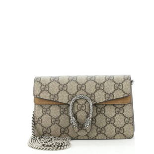 Gucci Dionysus Bag GG Coated Canvas Super Mini: Gucci Dionysus Bag GG Coated Canvas Super Mini Exterior Color: Brown Interior Color: Neutral Exterior Material: Canvas (Coated) Interior Material: Microfiber Hardware Color: Aged