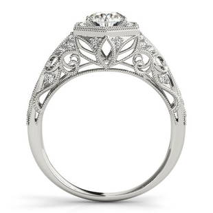 Natural 2.03 CTW Diamond Engagement Ring 14K White Gold: Natural 2.03 CTW Diamond Engagement Ring 14K White Gold Category: Halo Engagement Rings Style: Polygon Halo / Antique Style Audience: For Women Ring Resizable: Yes Metal Type: 14K