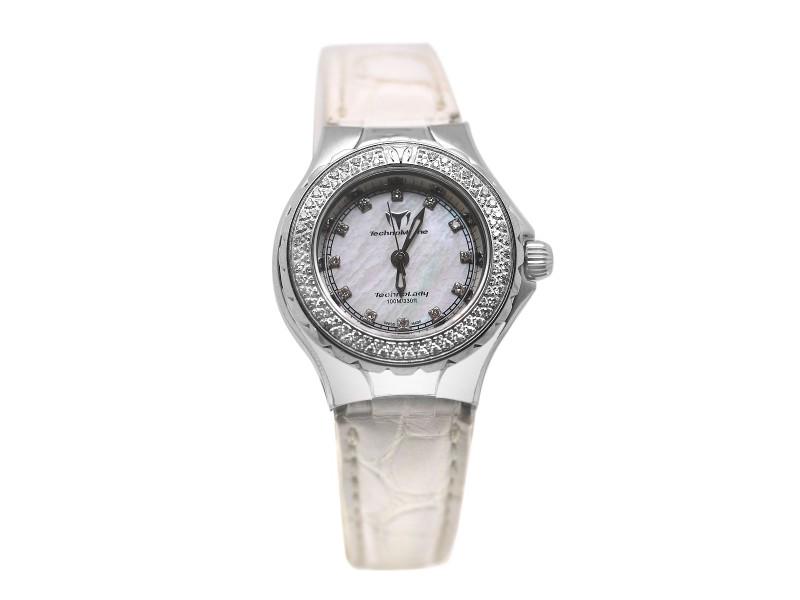 TechnoMarine TechnoLady Mother Of Pearl Diamond Dial Watch: TechnoMarine TechnoLady Mother Of Pearl Diamond Dial Watch SKU: RBJ229607CR Brand: TechnoMarine Condition: Pre-Owned Note: All Sales are final. Need more pics? Please do not hesitate to ask if you hav