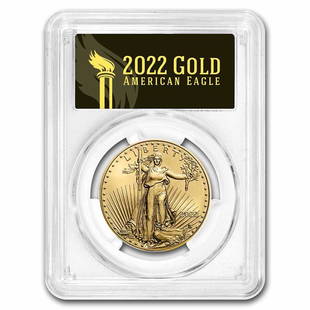 2022 1 oz American Gold Eagle MS-70 PCGS (FDI, Black Label): 2022 1 oz American Gold Eagle MS-70 PCGS (FDI, Black Label) Product ID: RBG240766 Year: 2022 Grade: MS-70 Grade Service: PCGS Denomination: 50 Dollars Mint Mark: W - West Point (Not