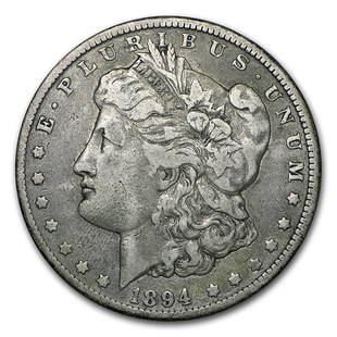 1894-O Morgan Dollar VF: 1894-O Morgan Dollar VF Product ID: RBG10458 Year: 1894 Grade: Very Fine Grade Service: None Denomination: $1.00 Mint Mark: O - New Orleans Metal Content: 0.7734 troy oz 