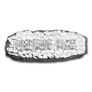 10 oz Silver Bar - Tombstone Silver Nugget: 10 oz Silver Bar - Tombstone Silver Nugget Product ID: RBG84776 Year: N/A Grade: None Grade Service: None Denomination: 10 oz Mint Mark: N/A - Not Available Metal Content: 10