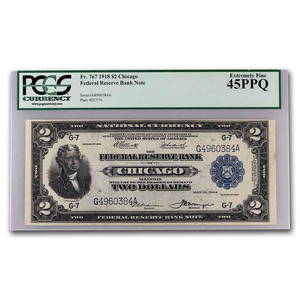 1918 (G-Chicago) $2 FRBN Battleship XF-45 PPQ PCGS (Fr#767)