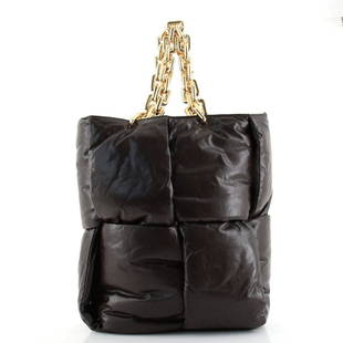 Bottega Veneta Puffy Chain Tote Padded Maxi Intrecciato Leather: Bottega Veneta Puffy Chain Tote Padded Maxi Intrecciato Leather Exterior Color: Brown Interior Color: Brown Exterior Material: Leather Interior Material: Leather Hardware Color: Gold 