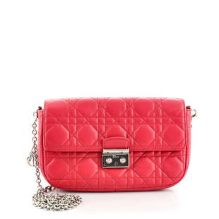 Christian Dior Miss Dior Promenade Bag Cannage Quilt Lambskin: Christian Dior Miss Dior Promenade Bag Cannage Quilt Lambskin Exterior Color: Pink Interior Color: Pink Exterior Material: Leather Interior Material: Leather Hardware Color: Silver 
