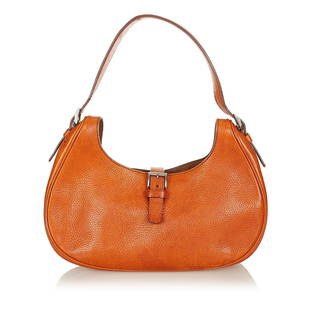 Prada Leather Shoulder Bag: Prada Leather Shoulder Bag Condition Quality: Fair Color: Brown Height: 5.5 in. Length: 8 in. Material: Calf Width: 3.75 in. Item Condition: Pre Owned SKU: RBJSHG-26981 