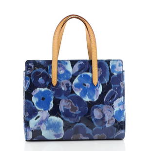 Louis Vuitton Catalina Handbag Limited Edition Monogram Vernis Ikat BB: Louis Vuitton Catalina Handbag Limited Edition Monogram Vernis Ikat BB Exterior Color: Blue Interior Color: Blue Exterior Material: Leather Interior Material: Fabric Hardware Color: