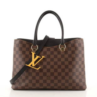 Louis Vuitton LV Riverside Handbag Damier: Louis Vuitton LV Riverside Handbag Damier Exterior Color: Brown Interior Color: Black Exterior Material: Canvas (Coated) Interior Material: Microfiber Hardware Color: Gold 