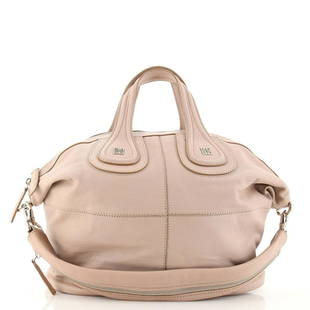 Givenchy Nightingale Satchel Leather Medium: Givenchy Nightingale Satchel Leather Medium Exterior Color: Neutral Interior Color: Black Exterior Material: Leather Interior Material: Fabric Hardware Color: Silver Accessories: