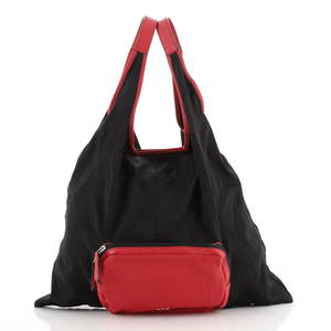 Fendi Packable Shopper Bag Pequin Nylon and Leather