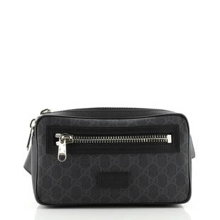 Gucci Soft Zip Belt Bag GG Coated Canvas Small: Gucci Soft Zip Belt Bag GG Coated Canvas Small Exterior Color: Black Interior Color: Black Exterior Material: Canvas Coated Interior Material: Fabric Hardware Color: Silver 