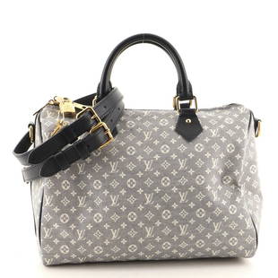 Louis Vuitton Speedy Bandouliere Bag Monogram Idylle 30: Louis Vuitton Speedy Bandouliere Bag Monogram Idylle 30 Exterior Color: Blue Interior Color: Blue Exterior Material: Canvas (Plain) Interior Material: Fabric Hardware Color: Gold 